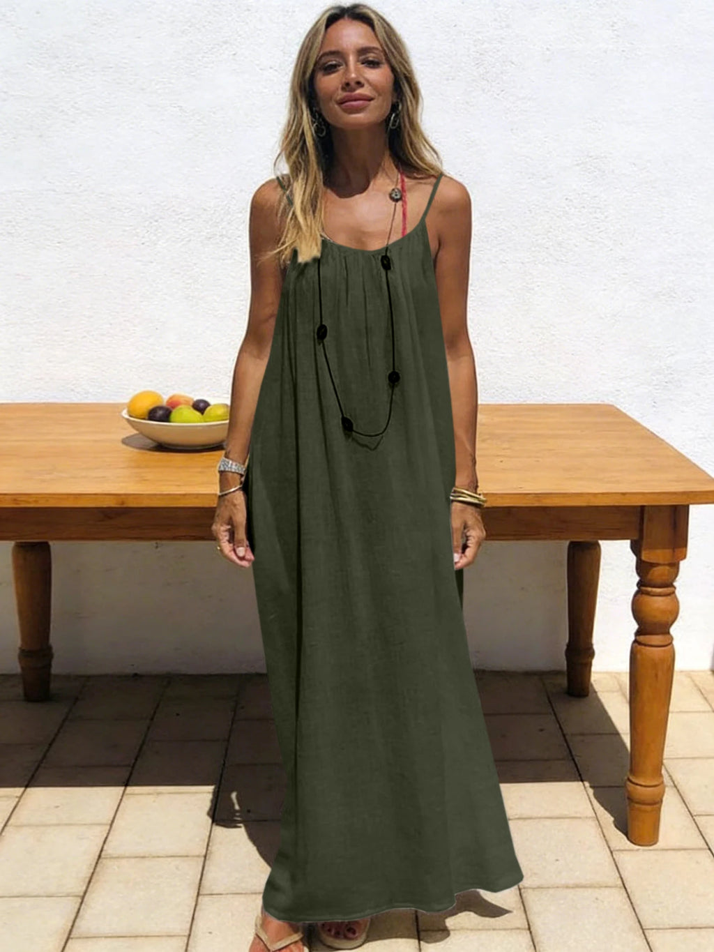 Women's Strapless Backless Loose Maxi Dress – Comfortable Sleepwear & Casual Home Dress