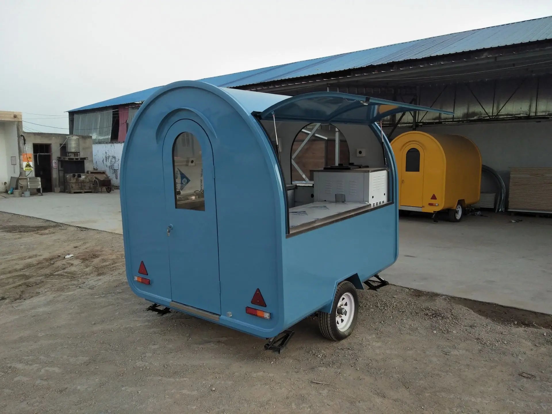 Custom Food Truck Cart — Burger & Fast Food Design with Dual Sinks & Non-Slip Floor