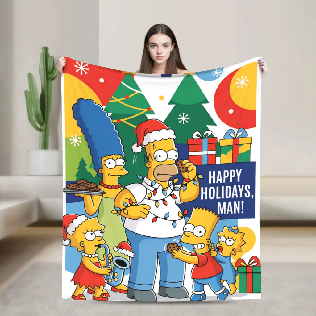 Simpsons Character Super Soft Plush Throw Blanket – Flannel Fleece Bedspread