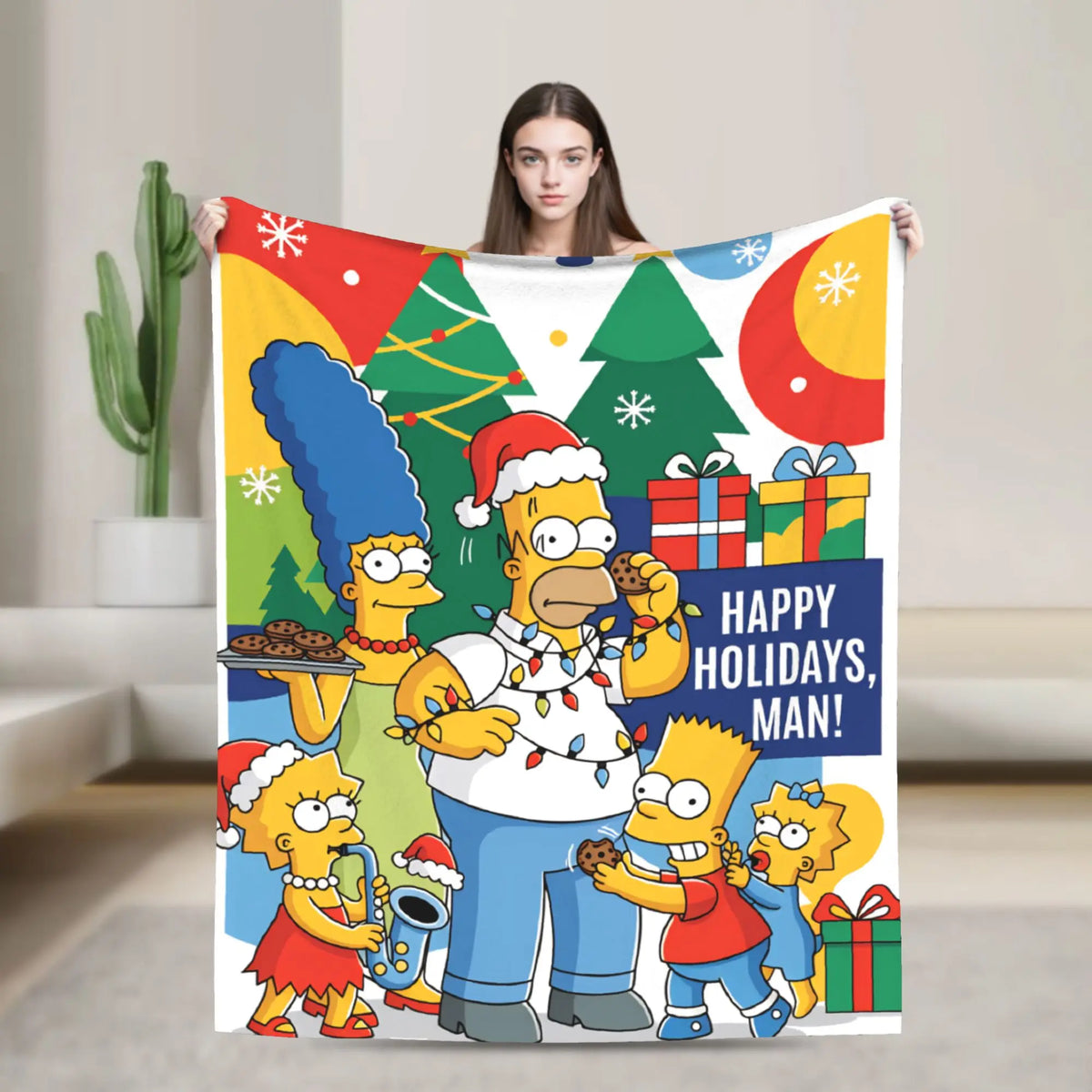 Simpsons Character Super Soft Plush Throw Blanket – Flannel Fleece Bedspread