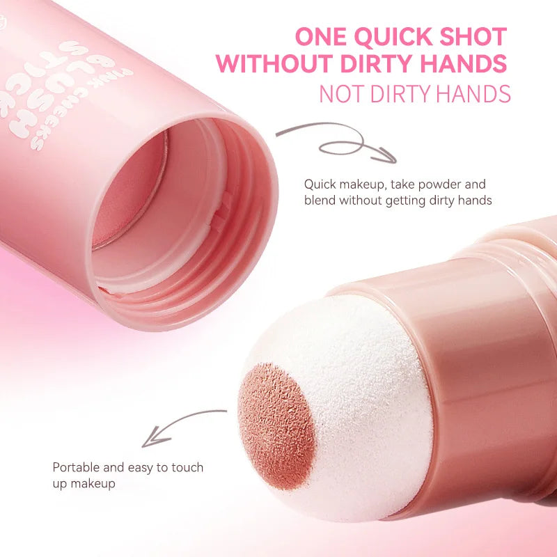 Korean Pink Two-Ball Blush Sponge Applicator — Instant Glow