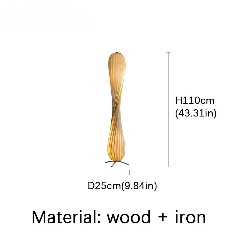 Sculptural Floor Lamp – Twisted Shade Design