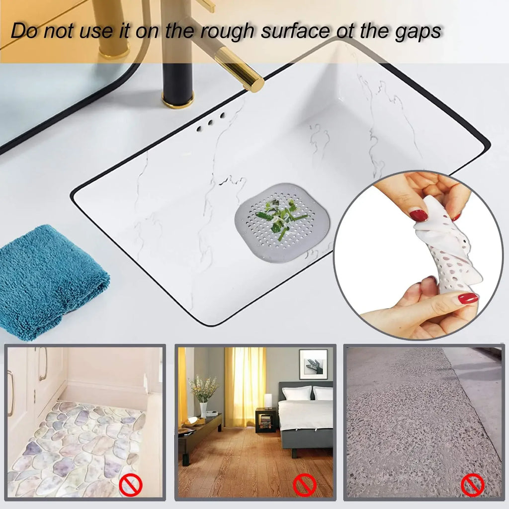 Silicone Drain Plug & Hair Catcher — Kitchen Sink, Bathroom & Bathtub Floor Drain Strainer