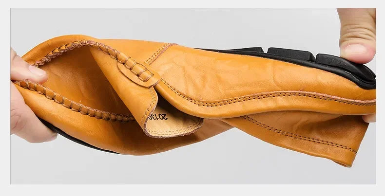 Men's Cow Leather Slip-On Boat Loafers