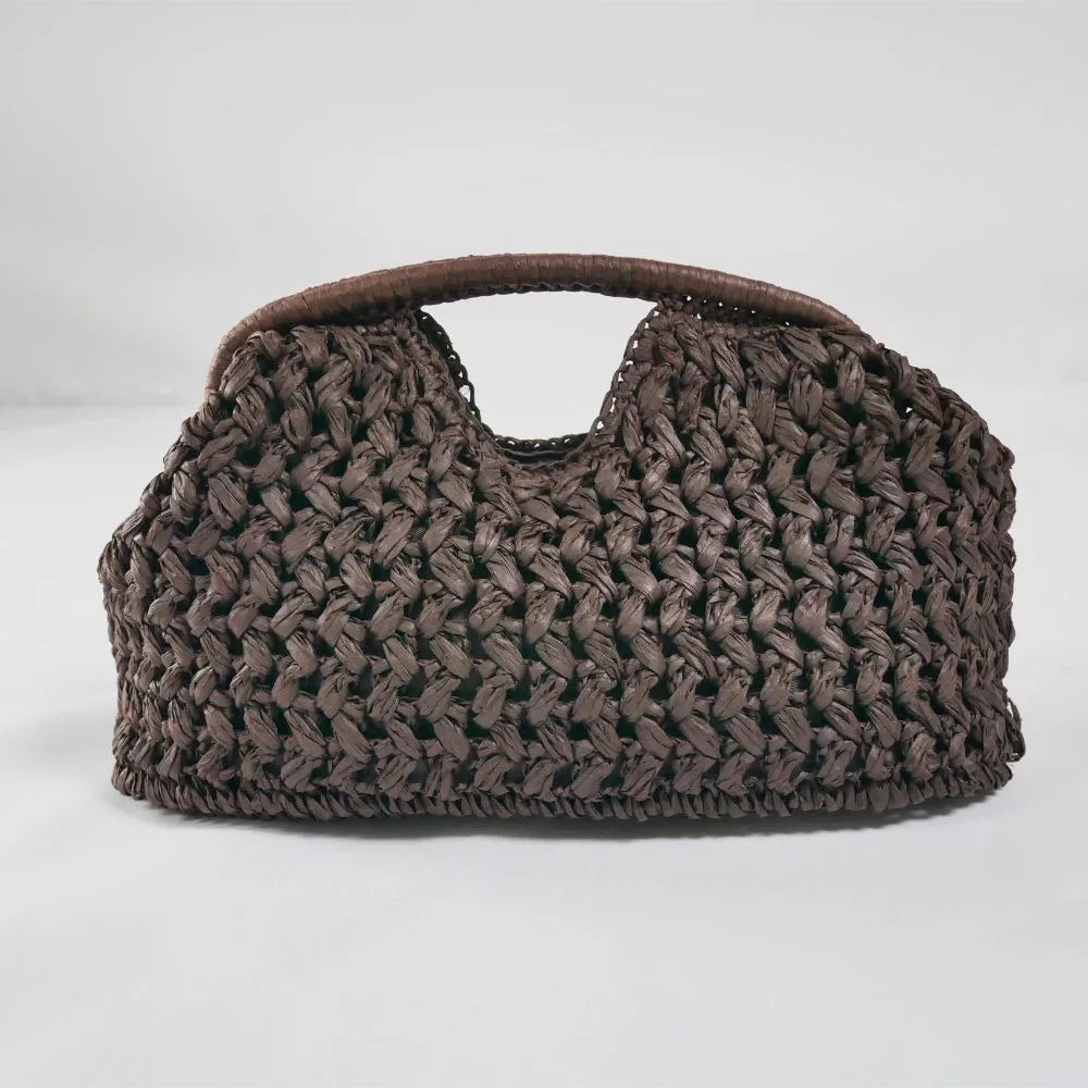 Elegant Woven Straw Clutch Bag – Large Capacity Beach Wallet Travel Handbag for Women