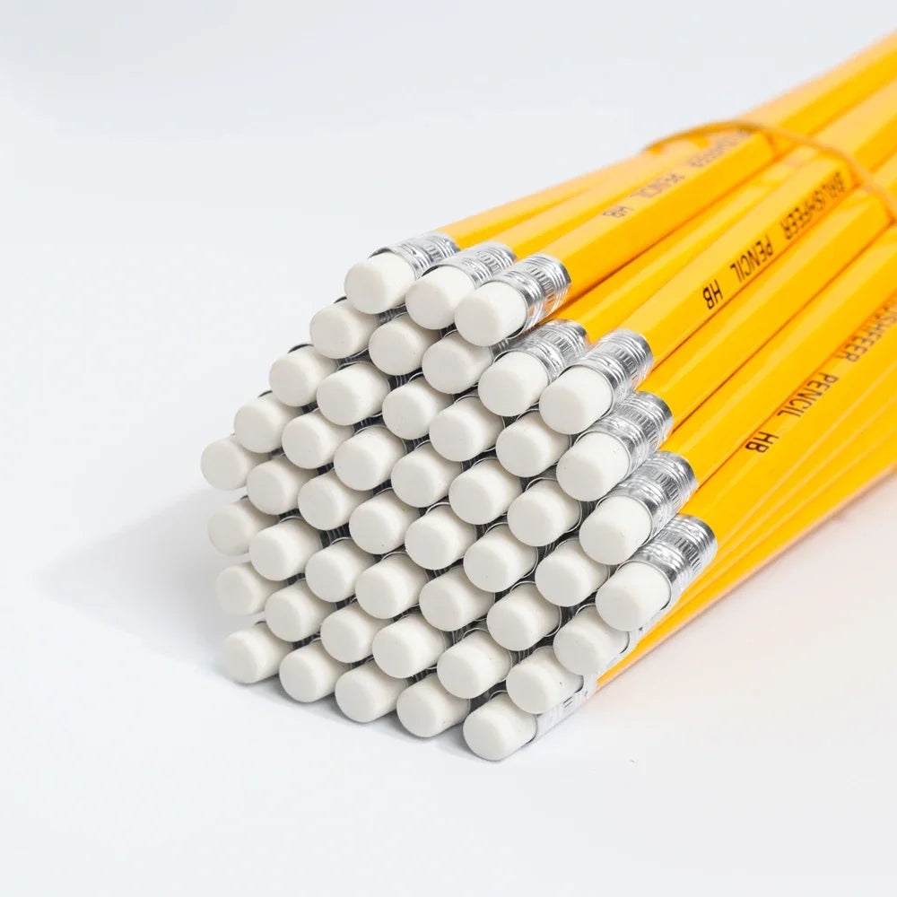 Yellow HB Wooden Pencils with Erasers