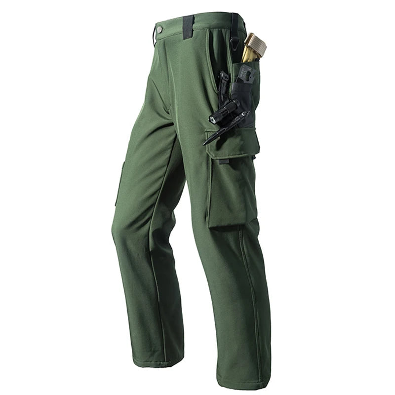 Men's Fleece Softshell Cargo Hiking Pants — Outdoor Tactical Trousers M–5XL
