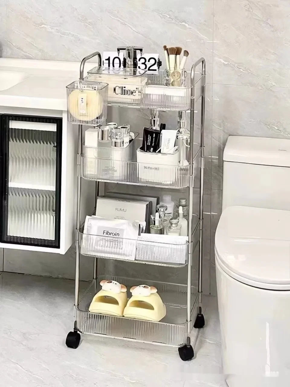 Acrylic Rolling Storage Cart — 2/3/4 Tier Organizer Trolley for Kitchen, Bathroom & Office