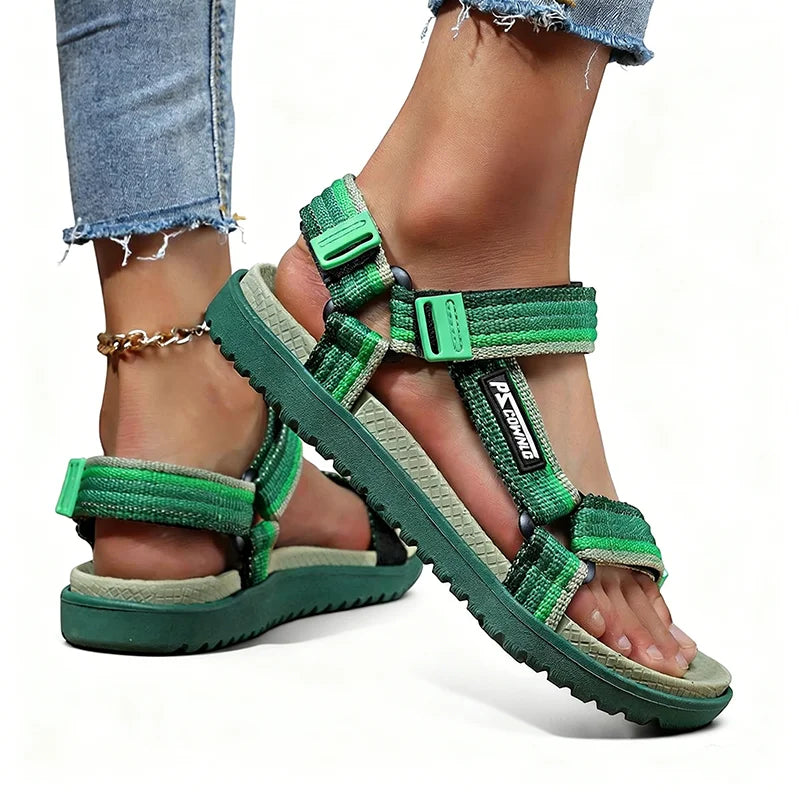 Women's Fashion Peep-Toe Flat Sandals – Casual Beach Holiday Shoes
