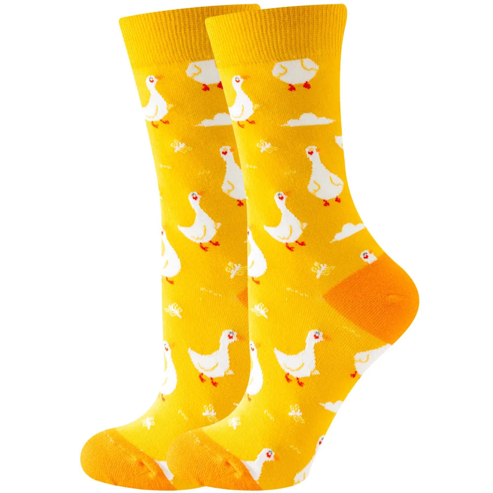 Women's Animal Print Socks – Cotton-Blend Crew