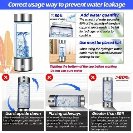 Hydrogen-Rich Water Cup — Portable USB Electric Generator with Titanium Filter
