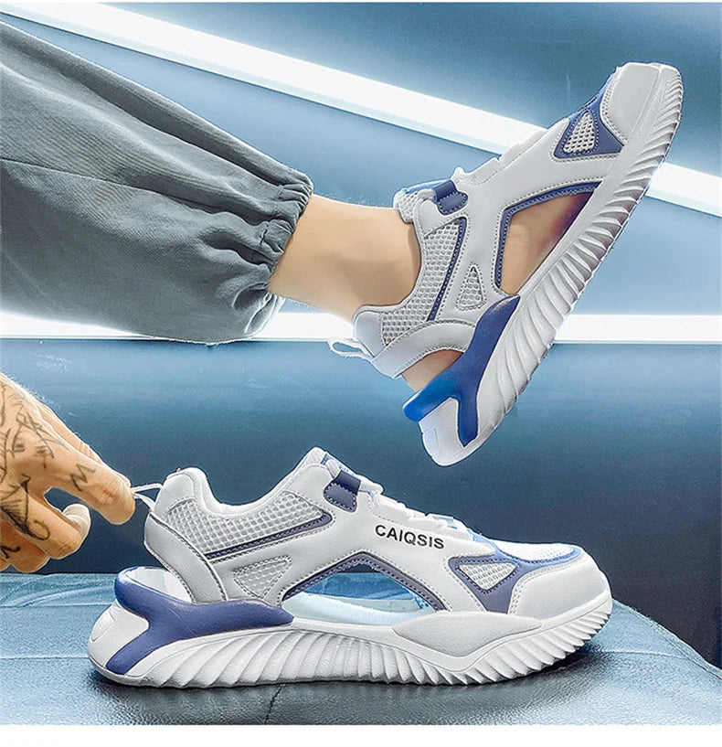 Breathable Mesh Lace-Up Sandals