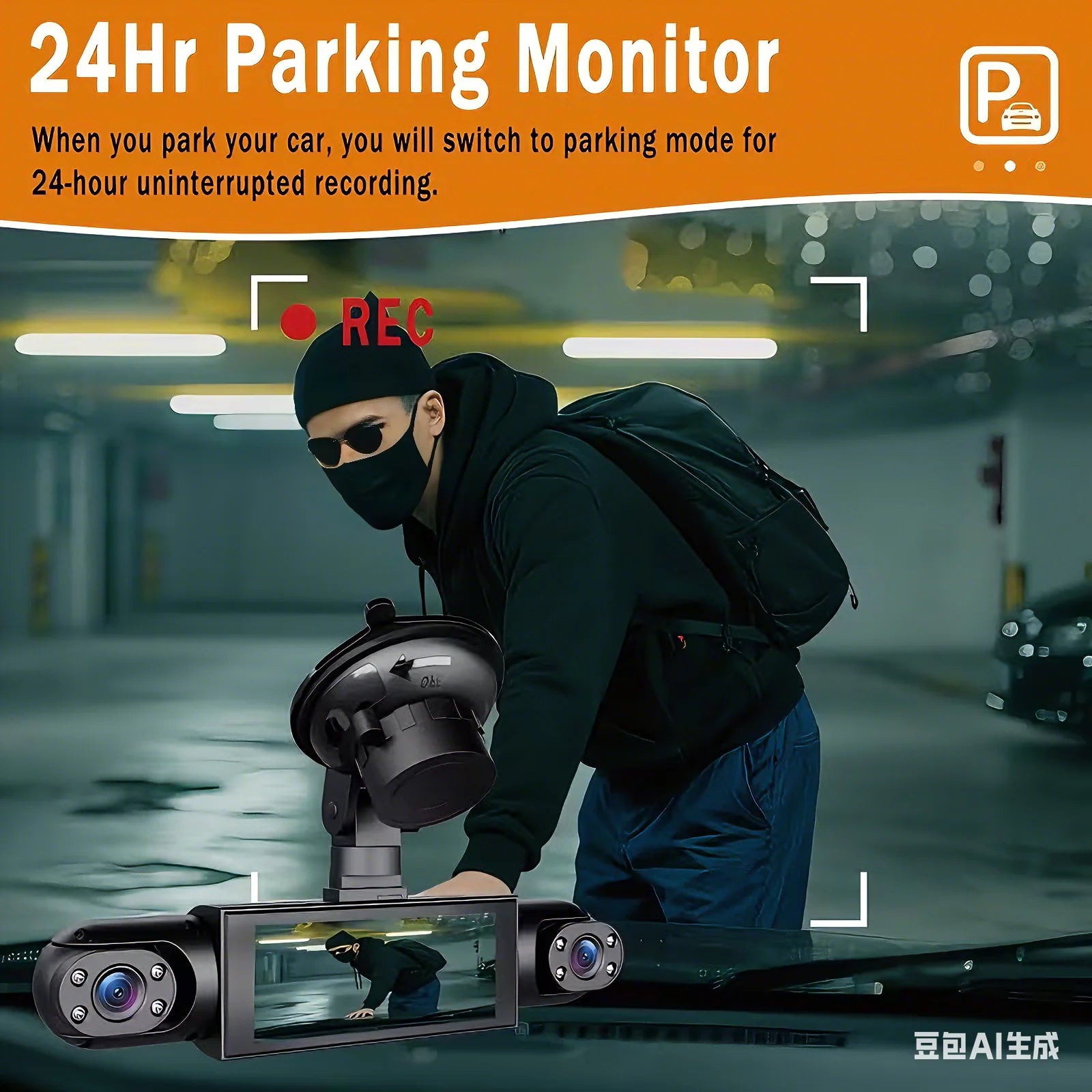 360° 4-Camera Car Dash Cam DVR System – Front, Rear, Interior & Side, Night Vision, Loop Recording