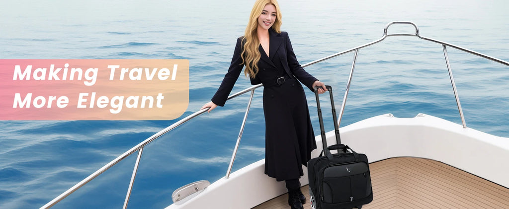 Rolling Laptop Briefcase – Waterproof 2-Wheel Business Luggage