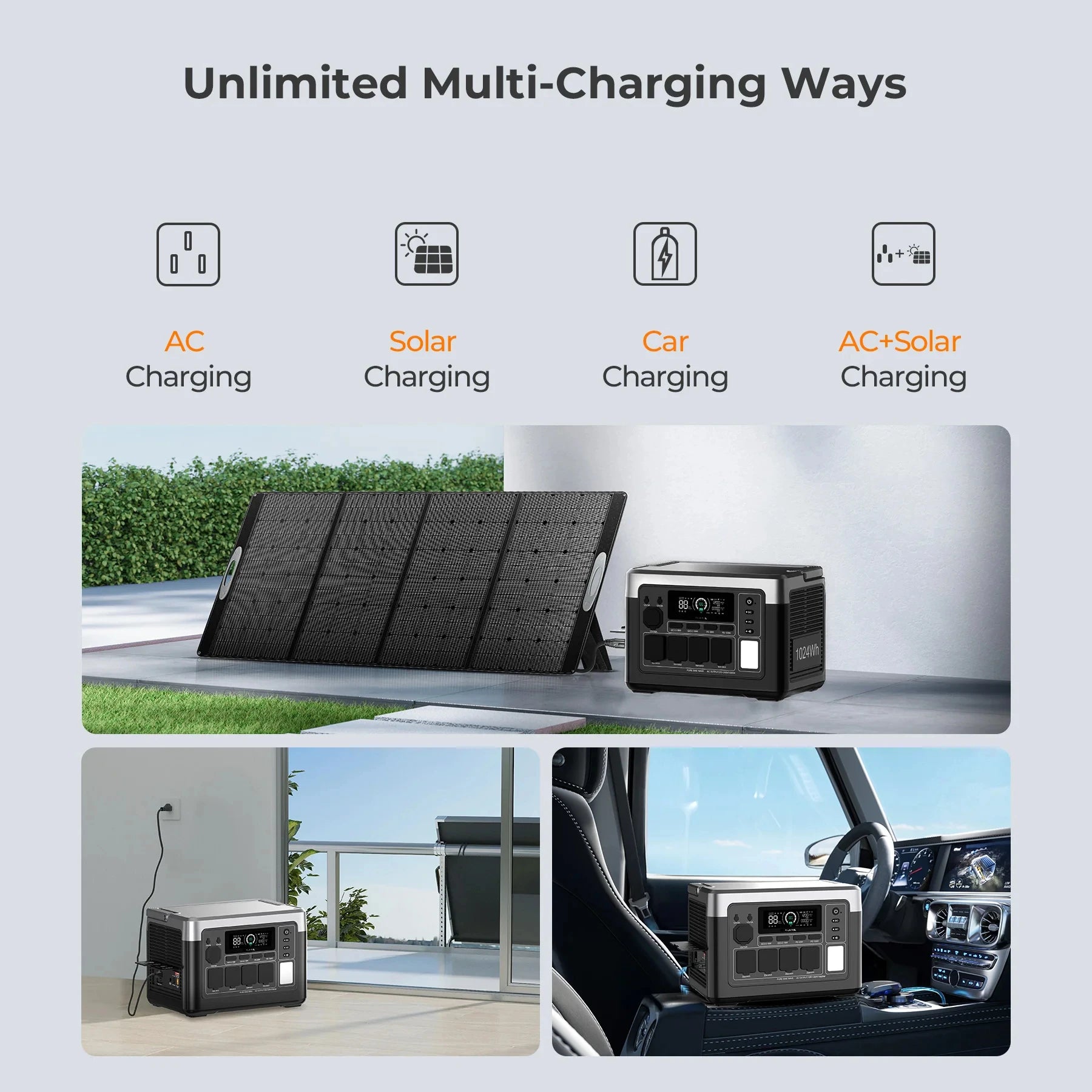 OUKITEL P1000 PLUS Portable Power Station — 1800W 1024Wh LiFePO4 Solar Generator with App Control