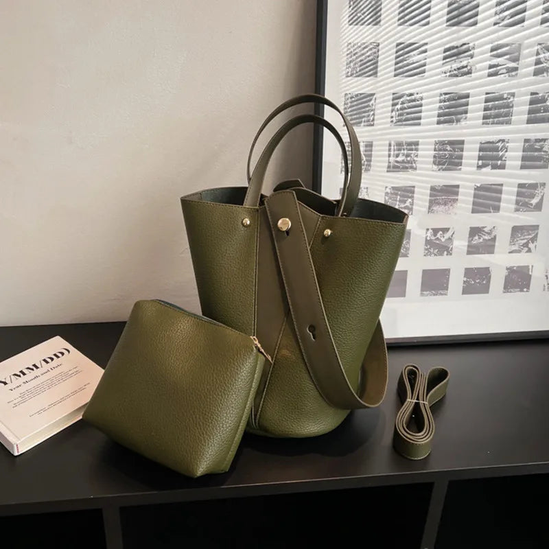 Luxury PU Bucket Bag – Trending Crossbody Shoulder Tote for Women 2026