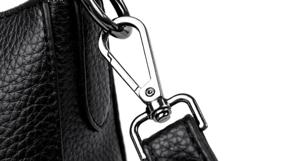VANDERWAH Genuine Cow Leather Letter Sequin Crossbody Tote – Luxury Designer Shoulder Bag for Women
