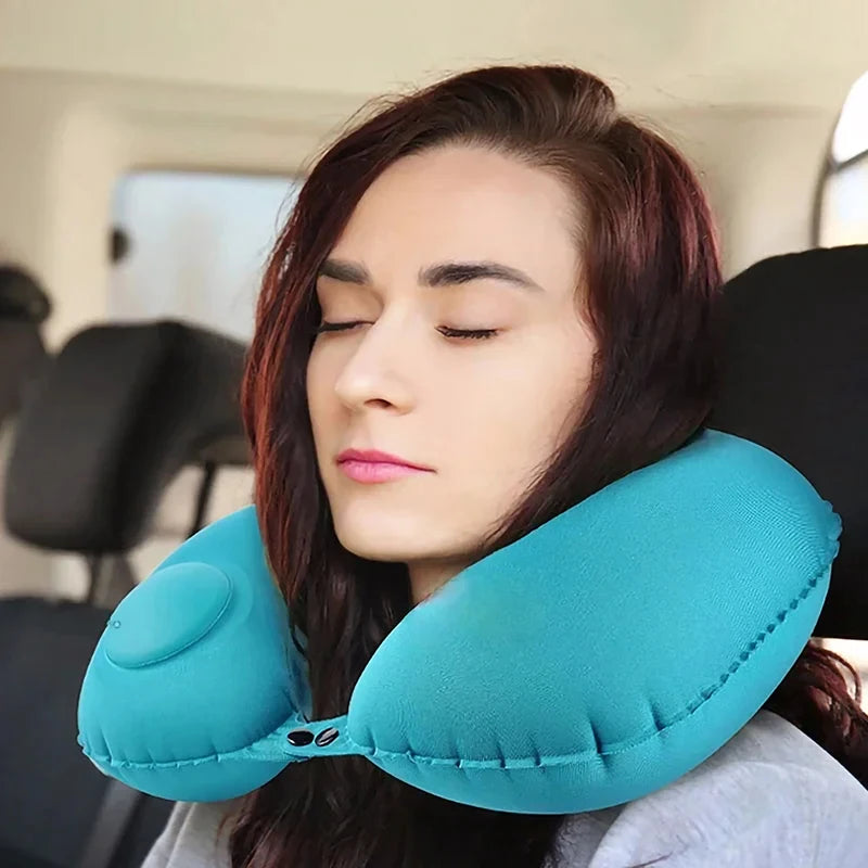Inflatable U-Shape Travel Neck Pillow — Portable