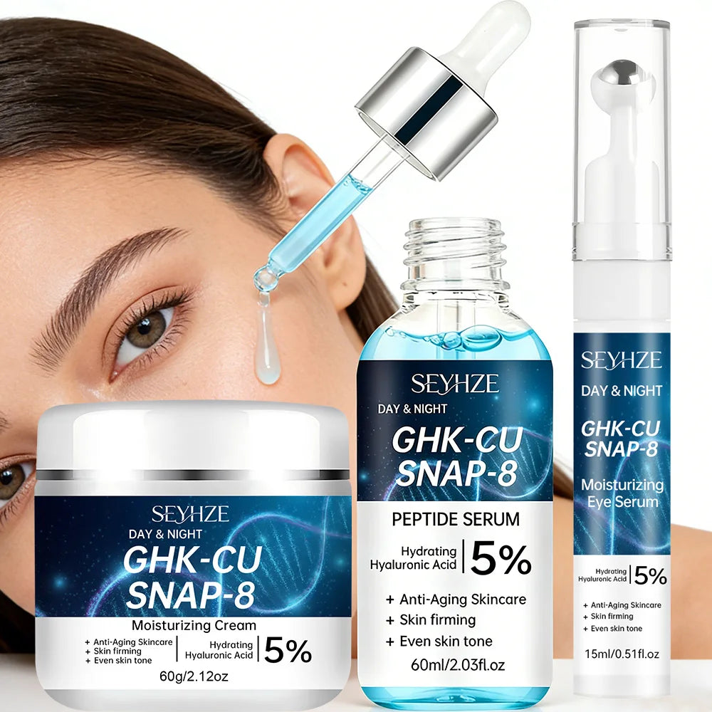 SEYHZE 3-Piece Facial Skincare Kit – Eye Essence, Moisturizing Cream & Serum for Lifting & Hydration