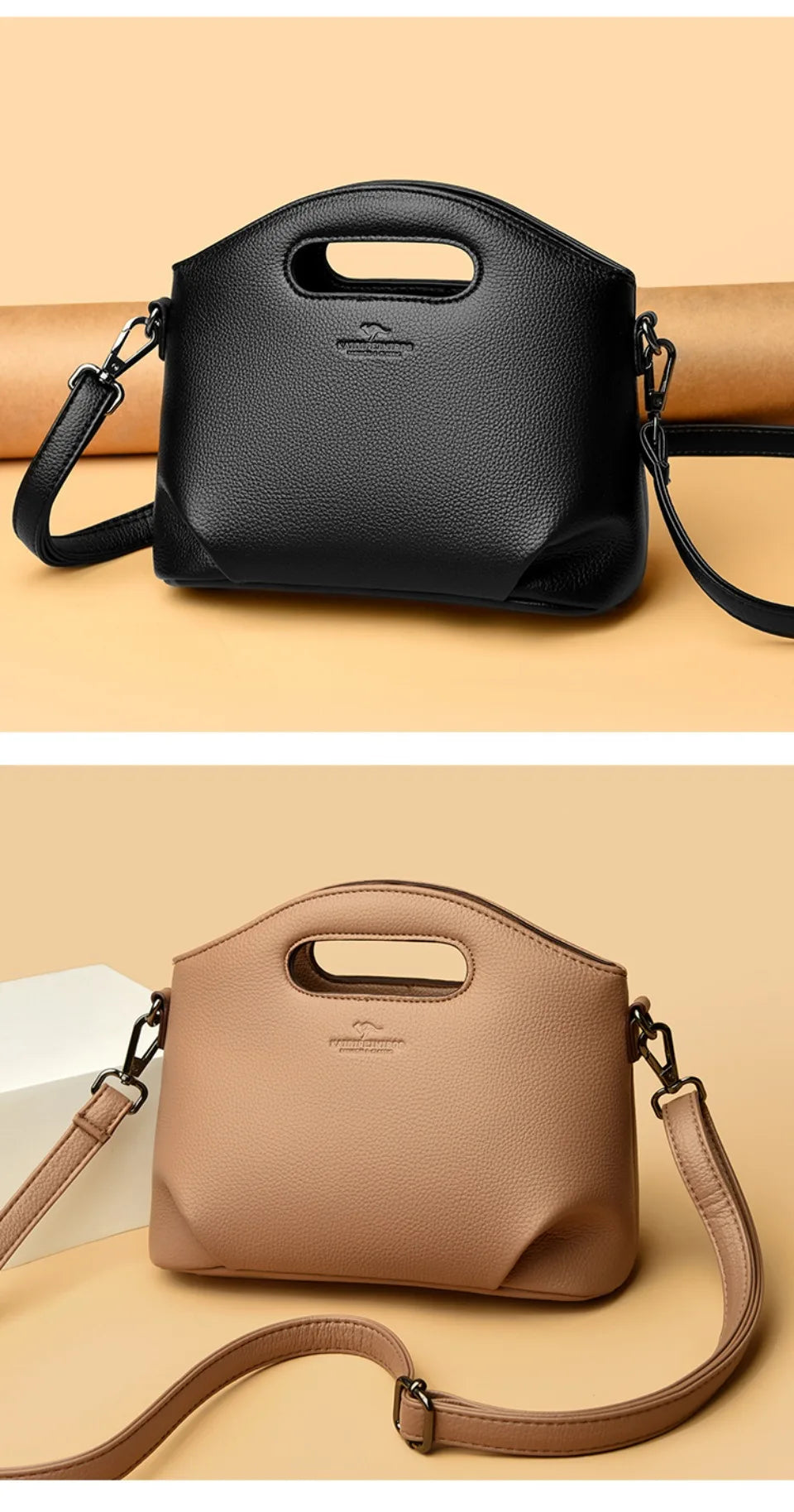 VANDERWAH Luxury Microfiber Leather Flap Shoulder Bag – Small Casual Tote Handbag for Women