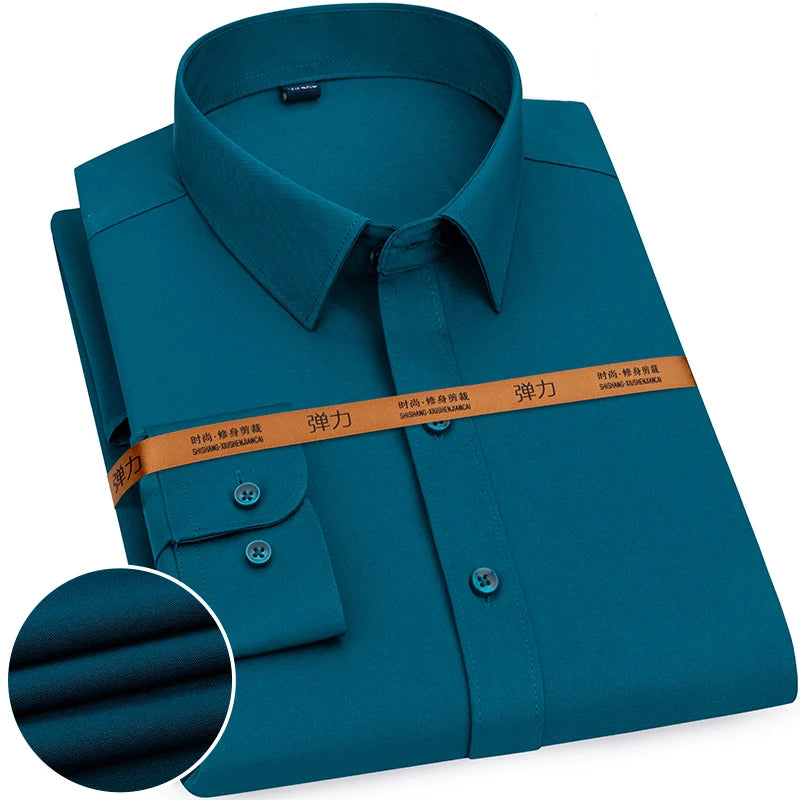 Men's Slim Fit Long Sleeve Business Shirt — Tailored Formal Dress Shirt