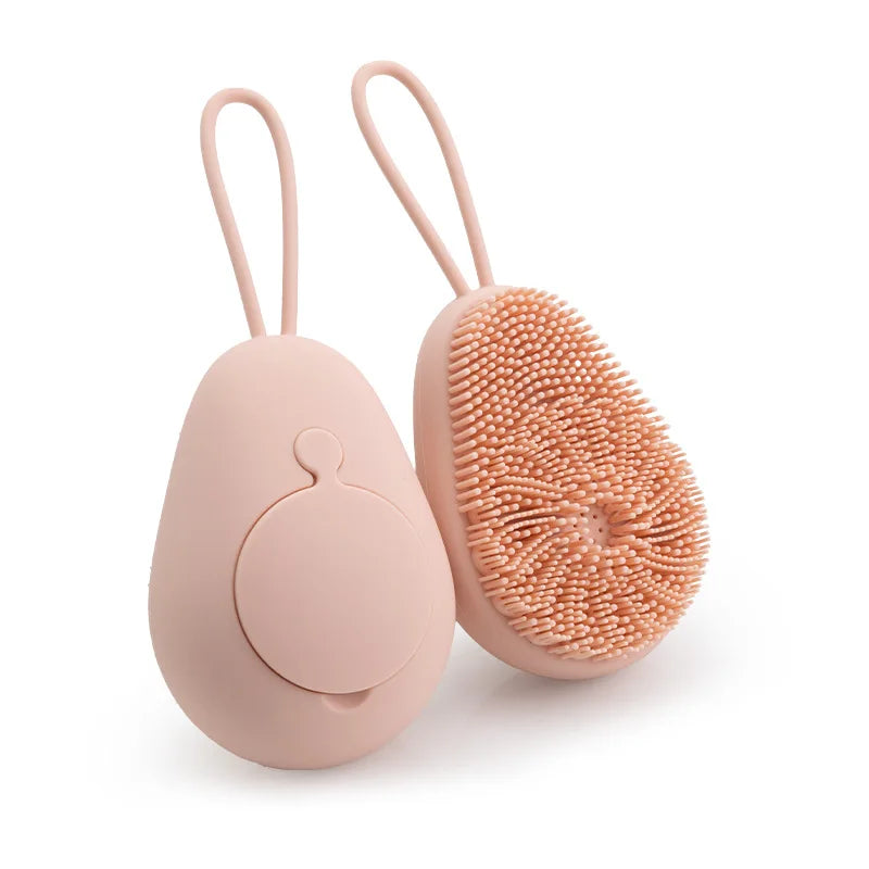 Silicone Refillable Body Scrubber Brush – Soft Exfoliating Shower Massage Brush