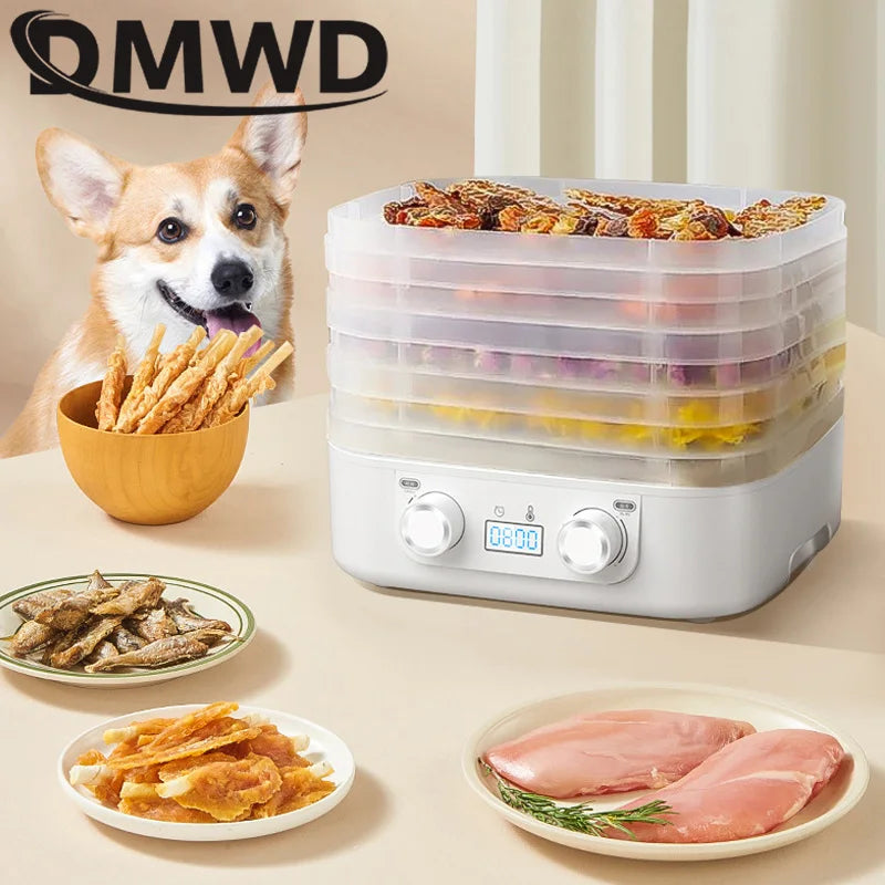 Mini Food Dehydrator – 5 Trays, 110V, Dried Fruit, Vegetables, Herbs, Pet Meat & Snacks Air Dryer