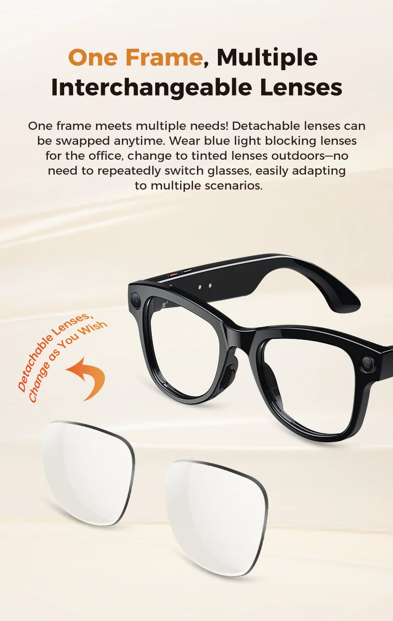 2026 AI Smart Glasses – 4K Camera, 120+ Language Translation, 3600mAh Power Bank, Bluetooth 5.3
