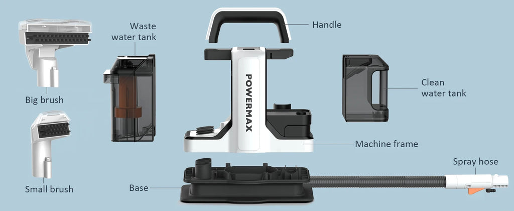 OMESER W05 Handheld Carpet & Upholstery Cleaner — 750W 15Kpa Spot Clean Machine for Carpet, Sofa & Car