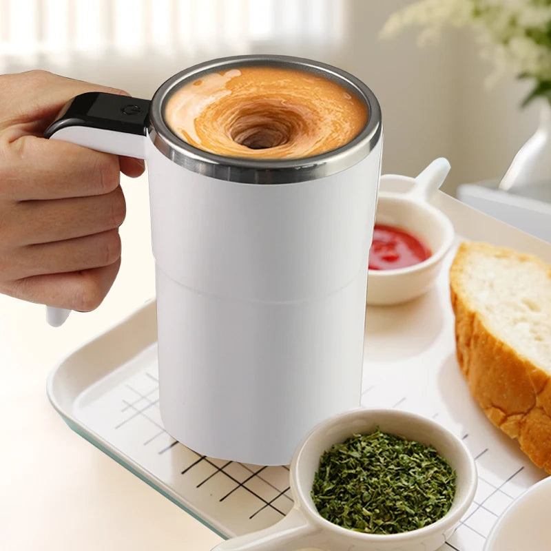 380ML Electric Self-Mixing Coffee Mug — USB Rechargeable, IP67 Waterproof, Magnetic Stir