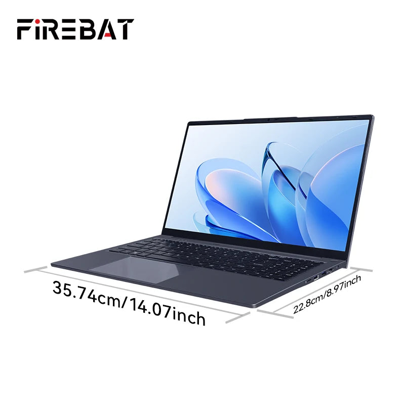 Firebat AT15 15.6" Intel N150 Business Laptop – 16GB DDR4, 1TB SSD, Backlit, Dual Camera, Windows 11 Pro