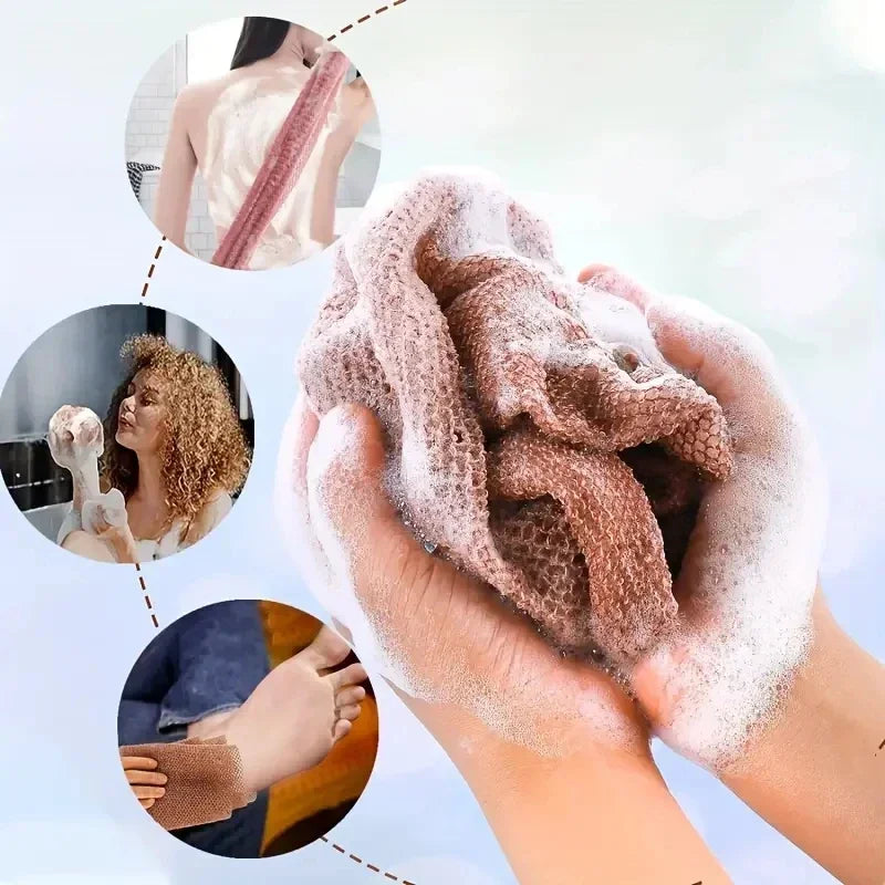 Exfoliating African Net Bath Sponge – Double-Sided Loofah Washcloth Shower Scrubber for Smooth Skin
