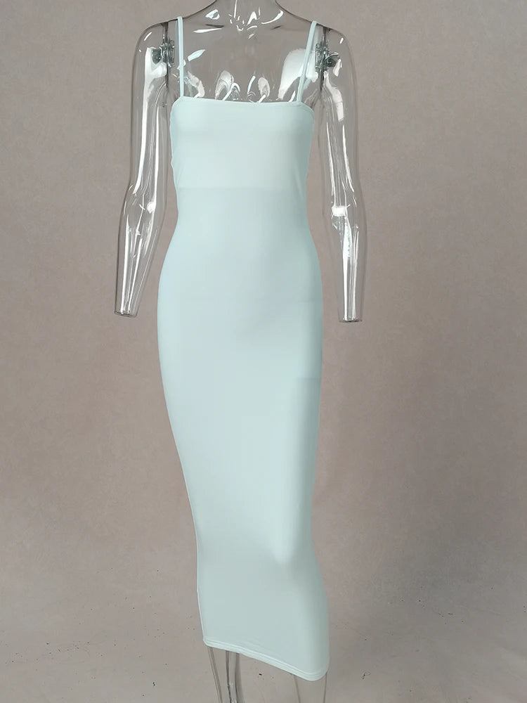 Backless Sling Maxi Dress — High Elastic Sleeveless Club Suspender Dress