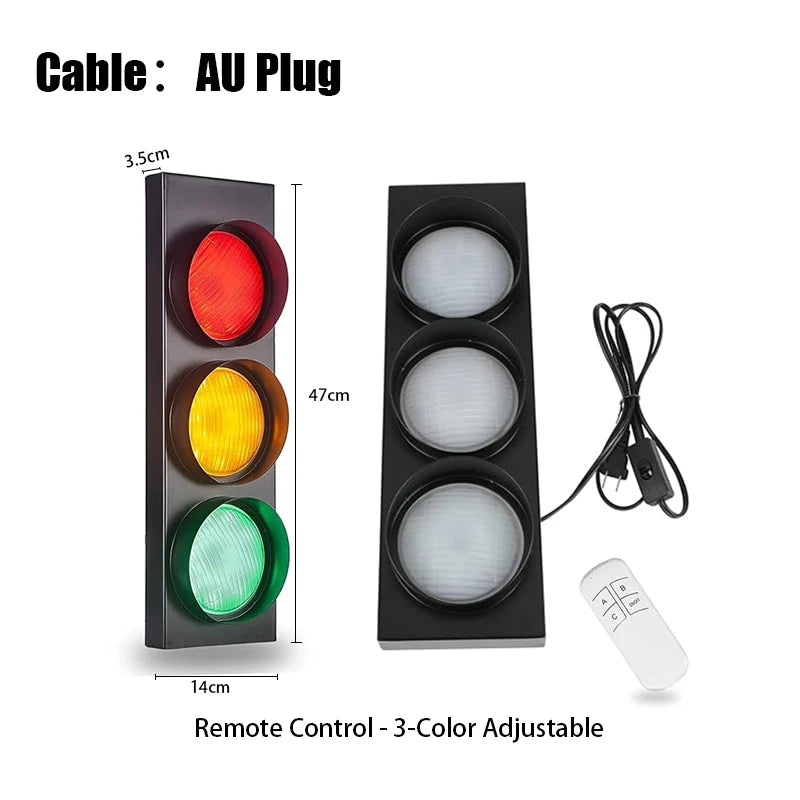 Traffic Light Wall Lamp – LED & Remote Control