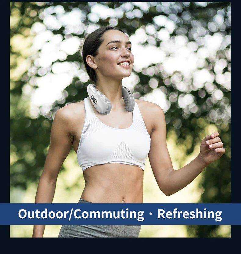 Portable Neck Air Conditioner — Rechargeable Semiconductor Bladeless Cooling Fan Wearable Cooler