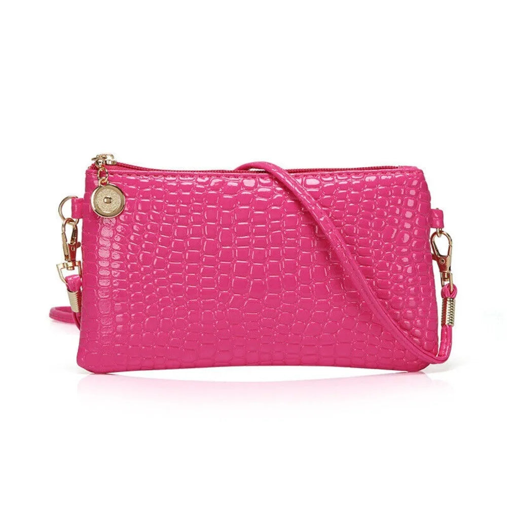 Slim PU Baguette Satchel Shoulder Bag – Elegant Zipper Purse for Women