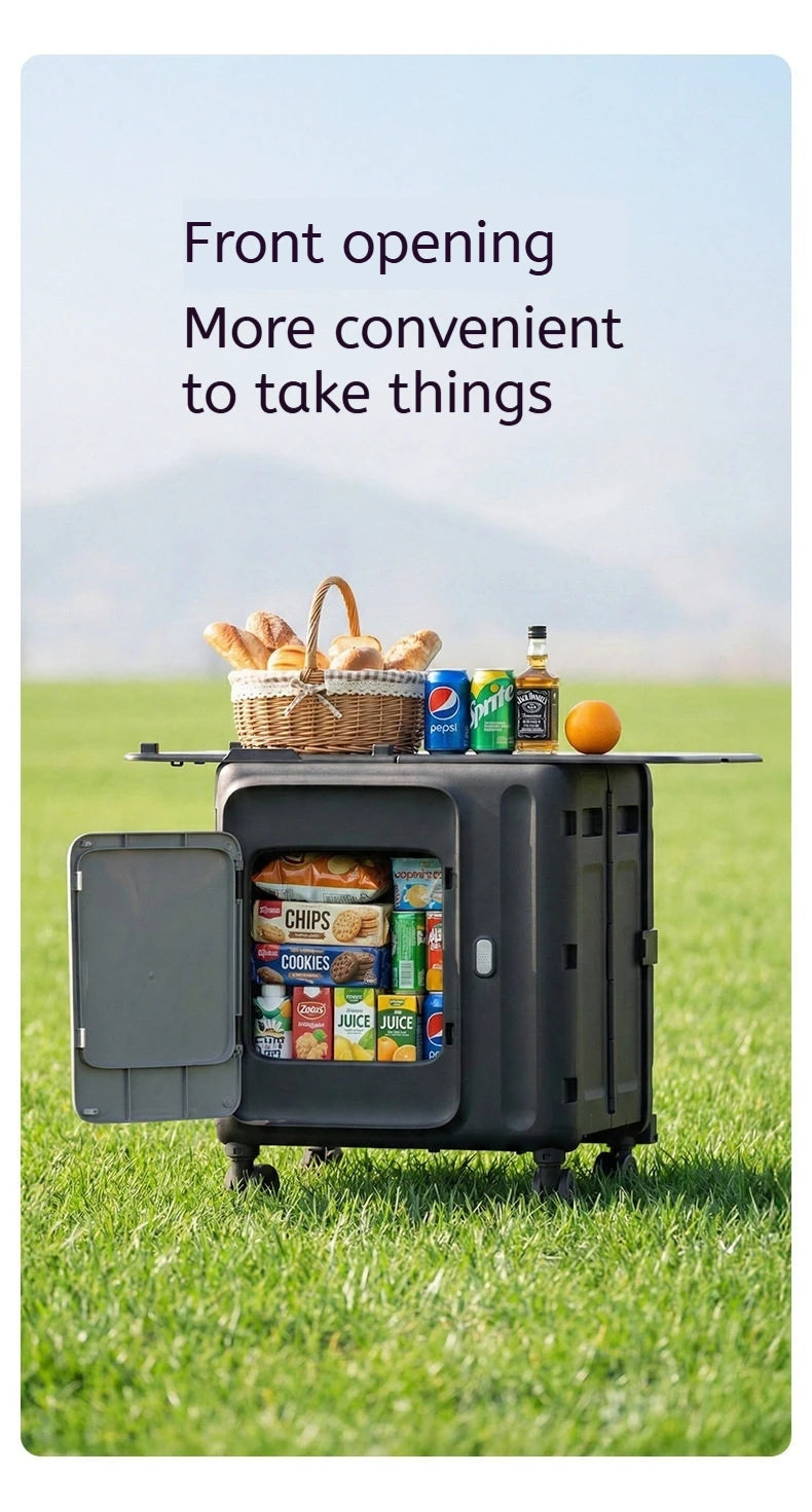 60L Foldable Storage Cart Wagon — 3-Speed Telescopic Handle & 360° Silent Wheels