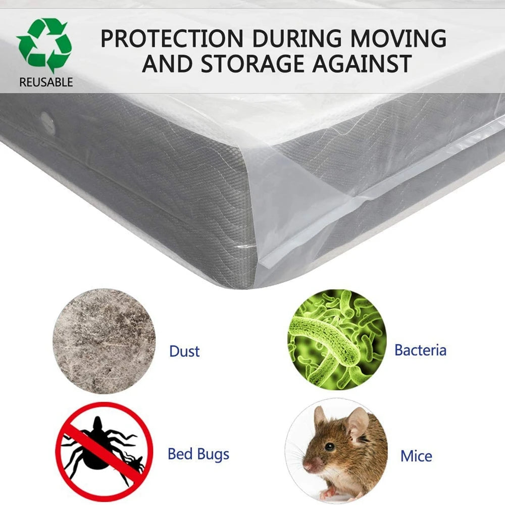 Plastic Mattress Moving Bag – Dustproof Waterproof Storage Cover for Moving & Travel