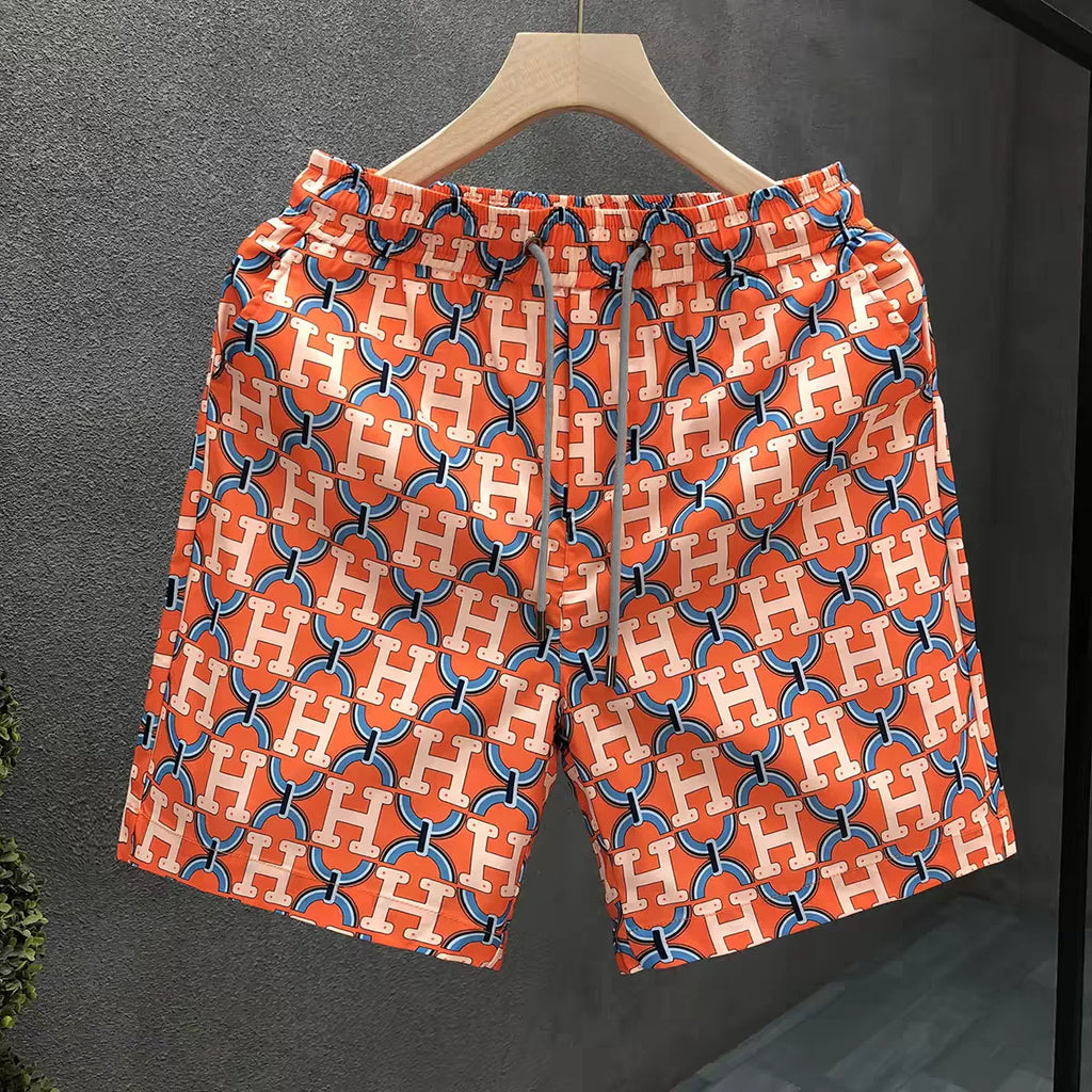 Men's Luxury Pattern Beach Shorts — Quick Dry Board Shorts Swim Trunks