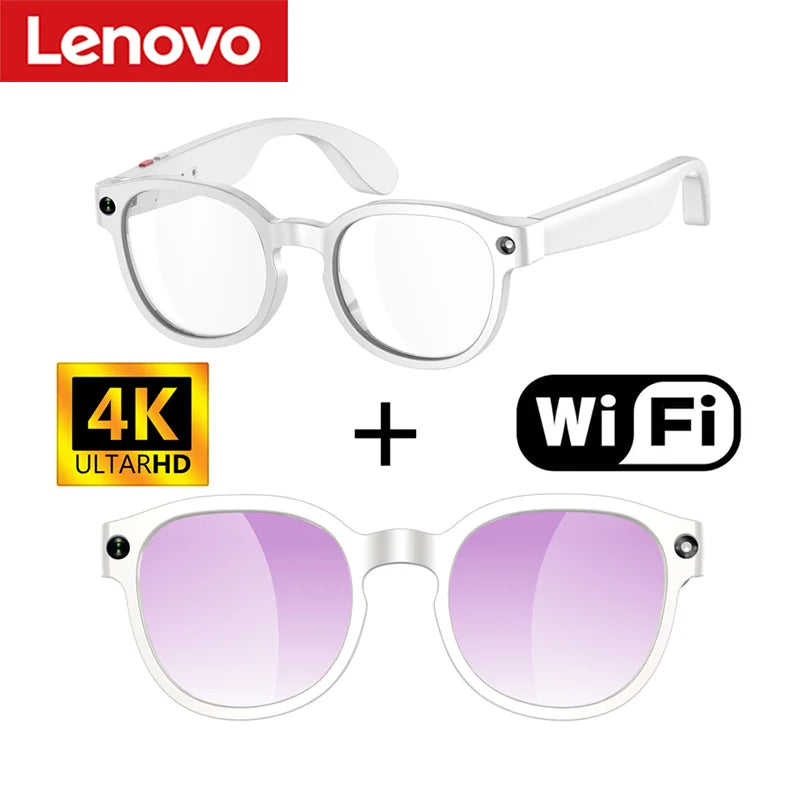 Lenovo AI Smart Glasses — 8MP HD Camera, 4K, AI Translation, Bluetooth Calling & Music
