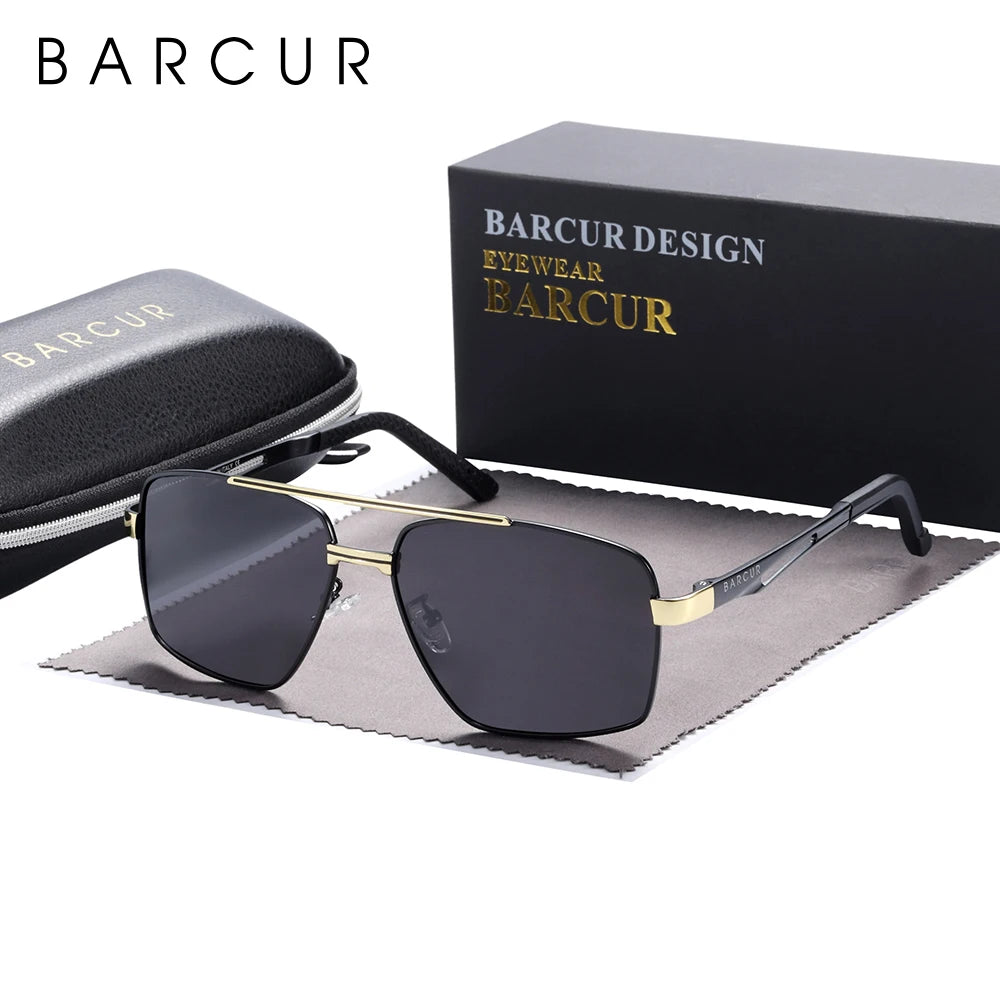 BARCUR Pilot Style Metal Frame Sunglasses | HD Polarized Mirror UV400 for Men & Women