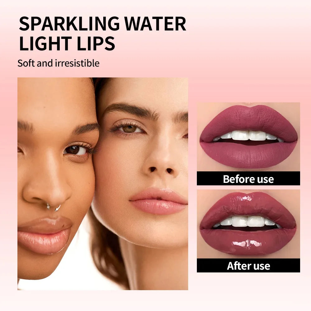 6 colors Lip Gloss Long lasting Moisturizing Mirror Lip Oil, Fruit Flavor, Pudding Lip Moisturizing, Water Radiant Lip Honey