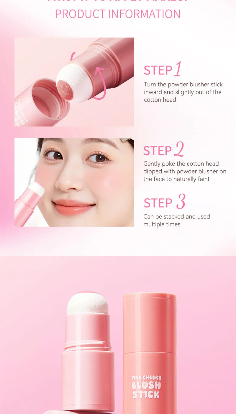 Korean Pink Two-Ball Blush Sponge Applicator — Instant Glow