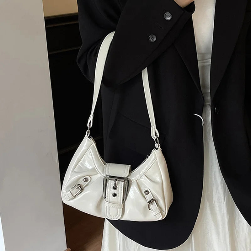 Y2K Retro Pleated Hobo Shoulder Bag – Maillard Style Underarm Clutch for Women