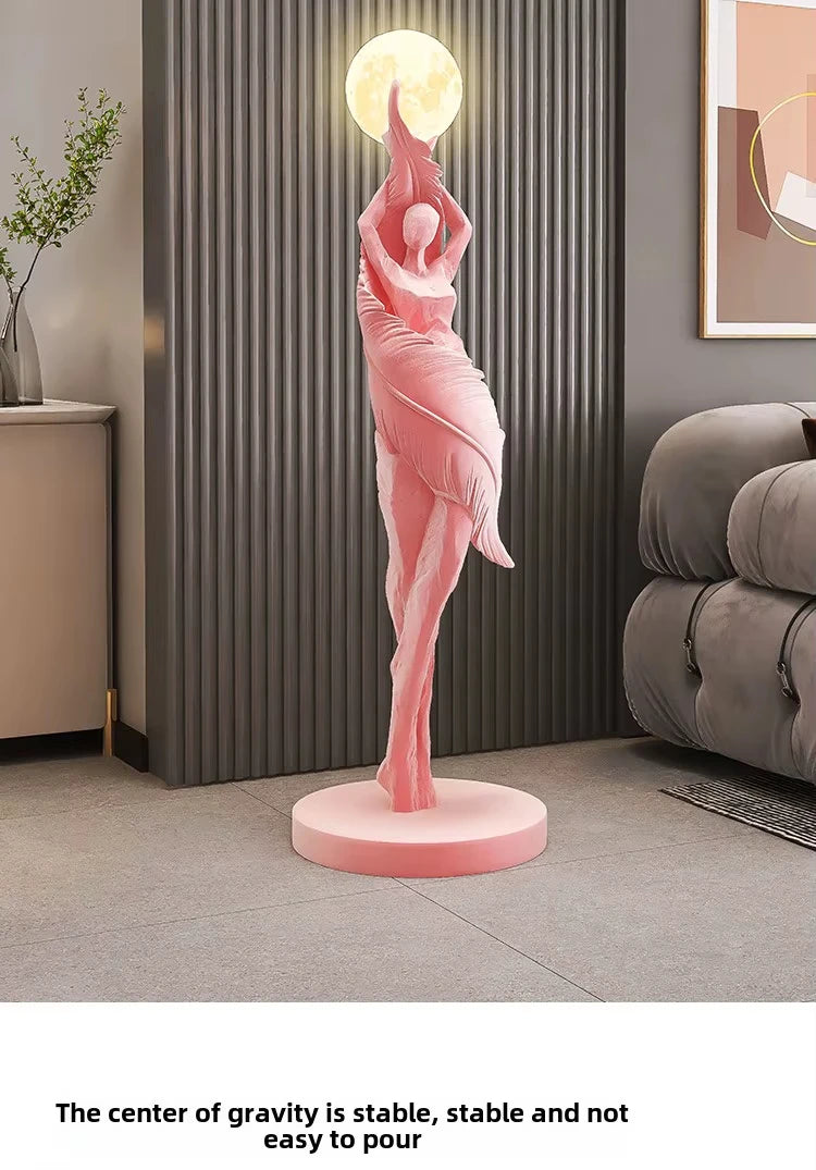 Sculptural Resin Lamp – 85 cm LED Accent