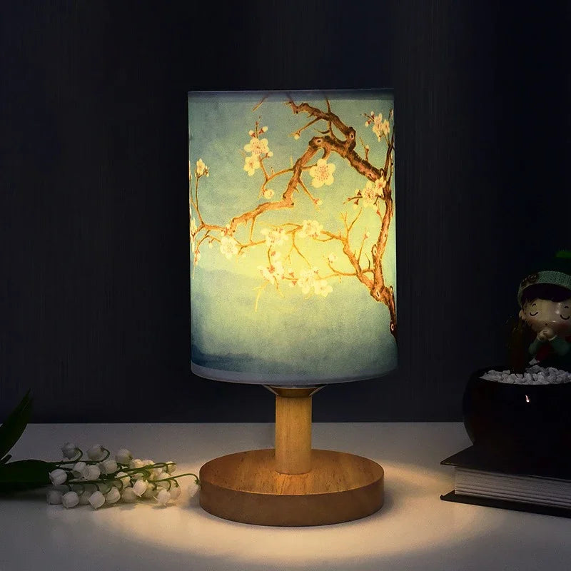 Square Table Lamp – Warm LED & Fabric Shade
