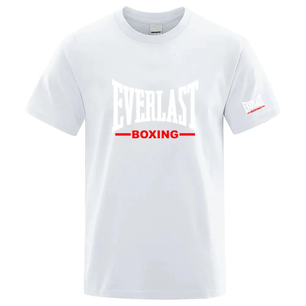 Everlast Boxing Logo Graphic T-Shirt — Crew Neck Short Sleeve Sports Streetwear Tee