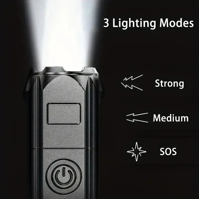 FT15 XPE LED Flashlight – USB Rechargeable, Zoomable, 100m Beam for Fishing, Hunting & Camping