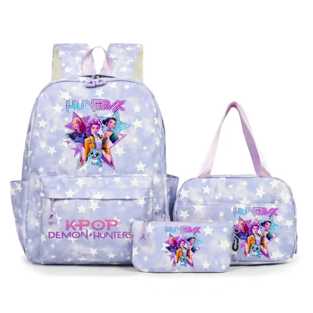 KPop Demon Hunters Nylon Backpack – Campus School & Travel Bag