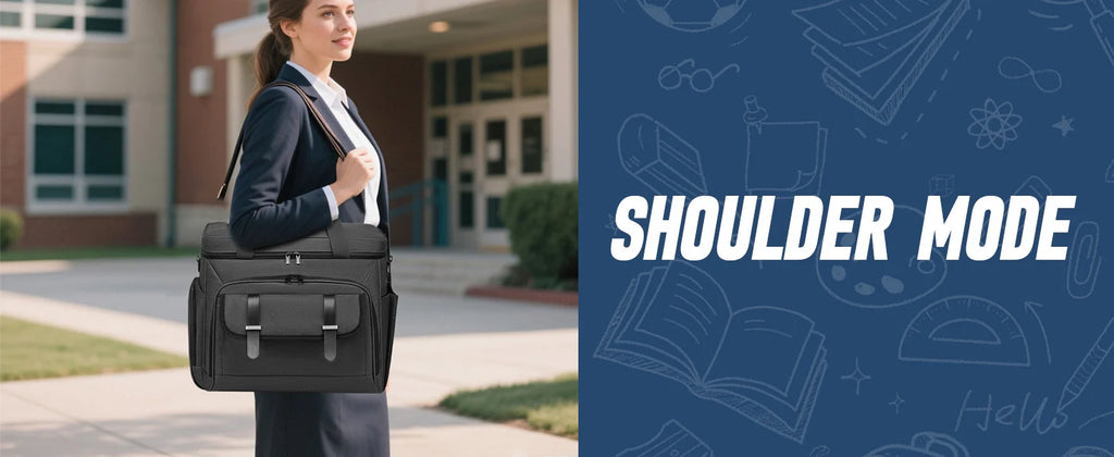 Rolling Teacher Tote Bag with Wheels — 15.6" Laptop Trolley for Teachers & Commuters